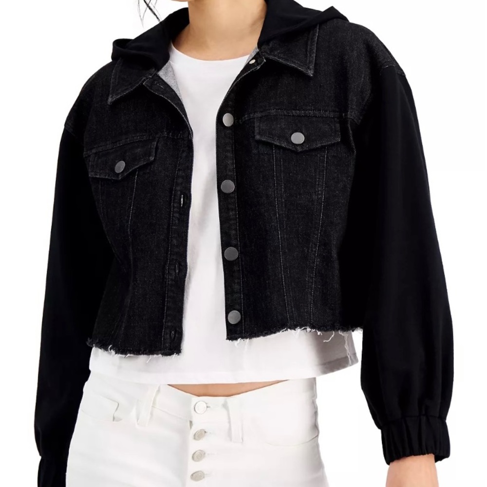 INC International Concepts mixed media black jacket